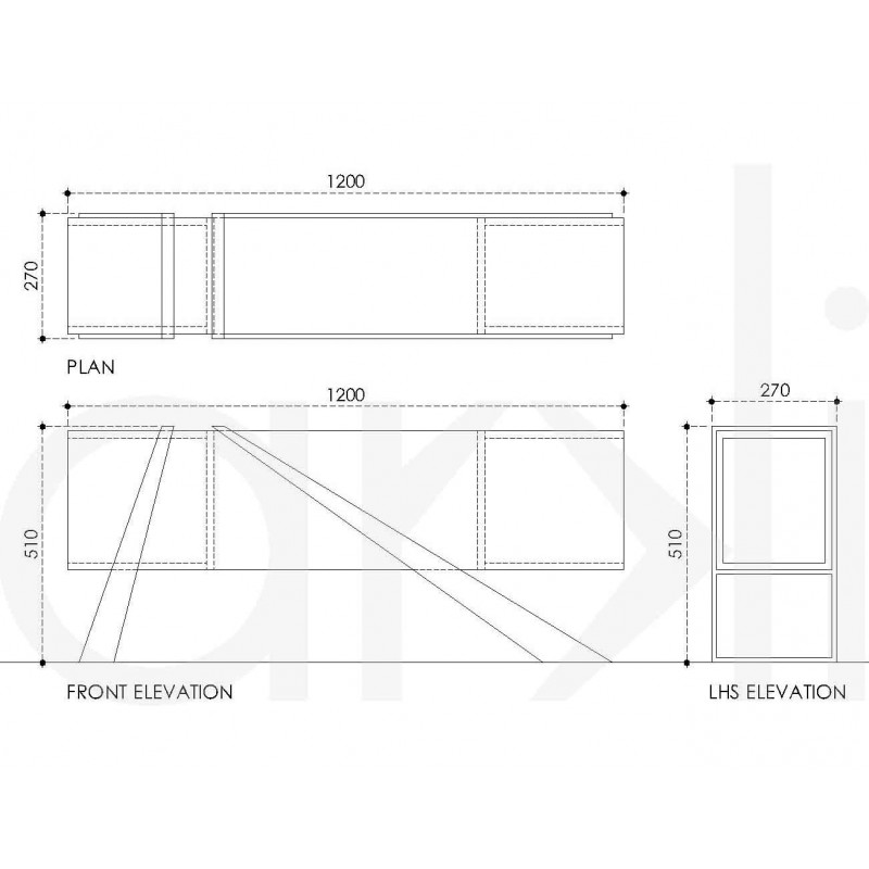 Angular Brass Side Board