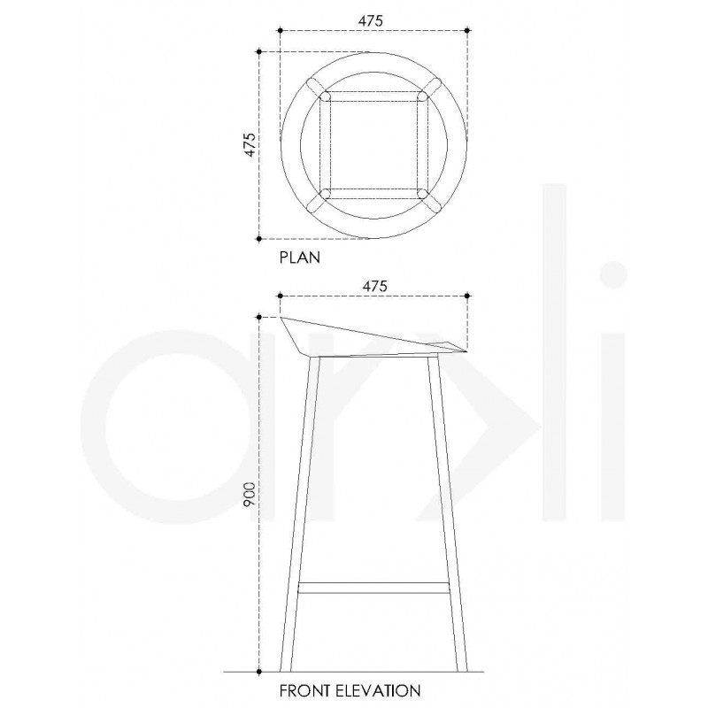 Wooden Seat Bar Stool